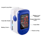 500BL Fingertip Pulse Oximeter Blood Oxygen Saturation Monitor with Batteries Included (Navy Blue)