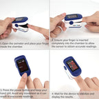 500BL Fingertip Pulse Oximeter Blood Oxygen Saturation Monitor with Batteries Included (Navy Blue)