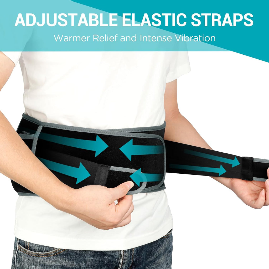 Cordless Heating Pad with Massager for Back Pain Relief, Portable Lower Back Massager FSA Eligible HSA Rechargeable,