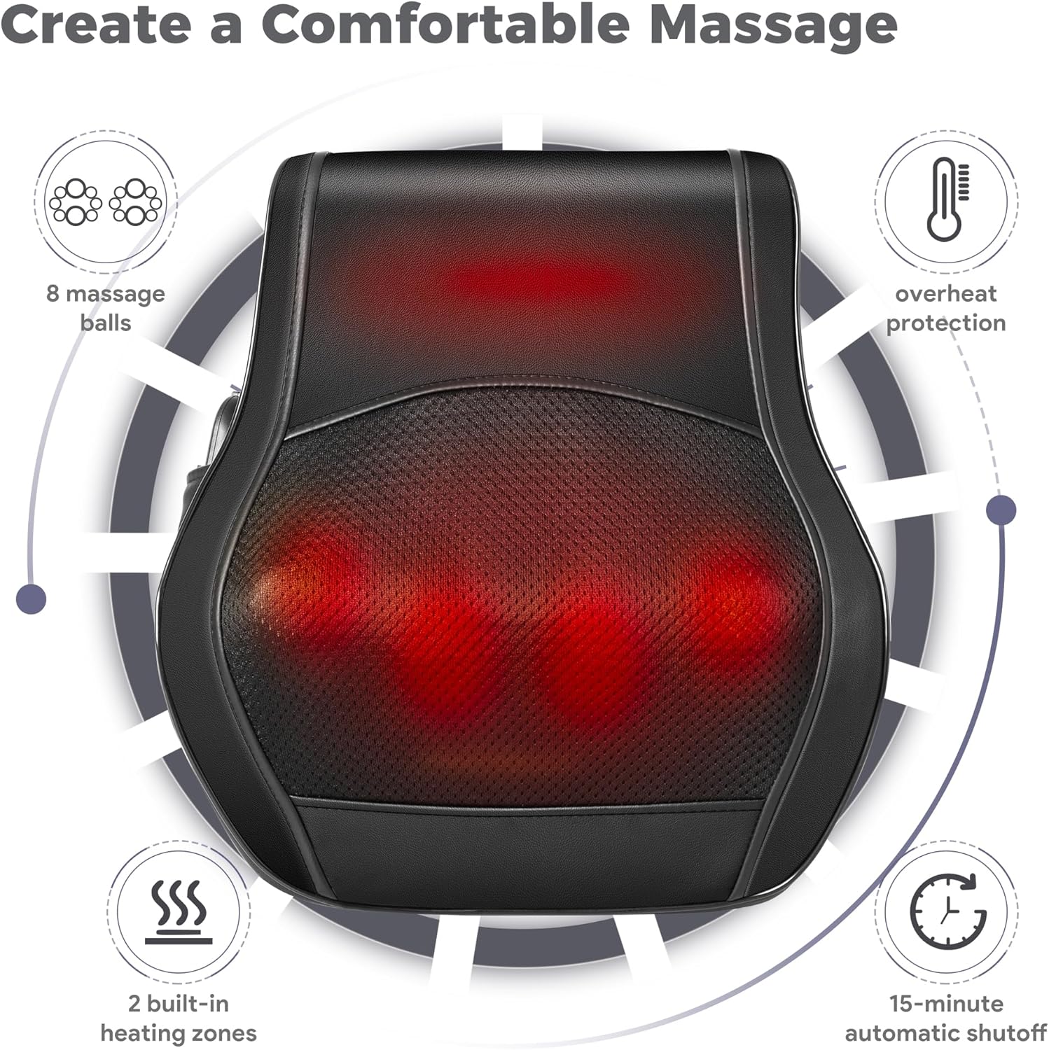 Neck and Back Massager for Pain Relief Deep Tissue with Heat, Shiatsu Shoulder Massager