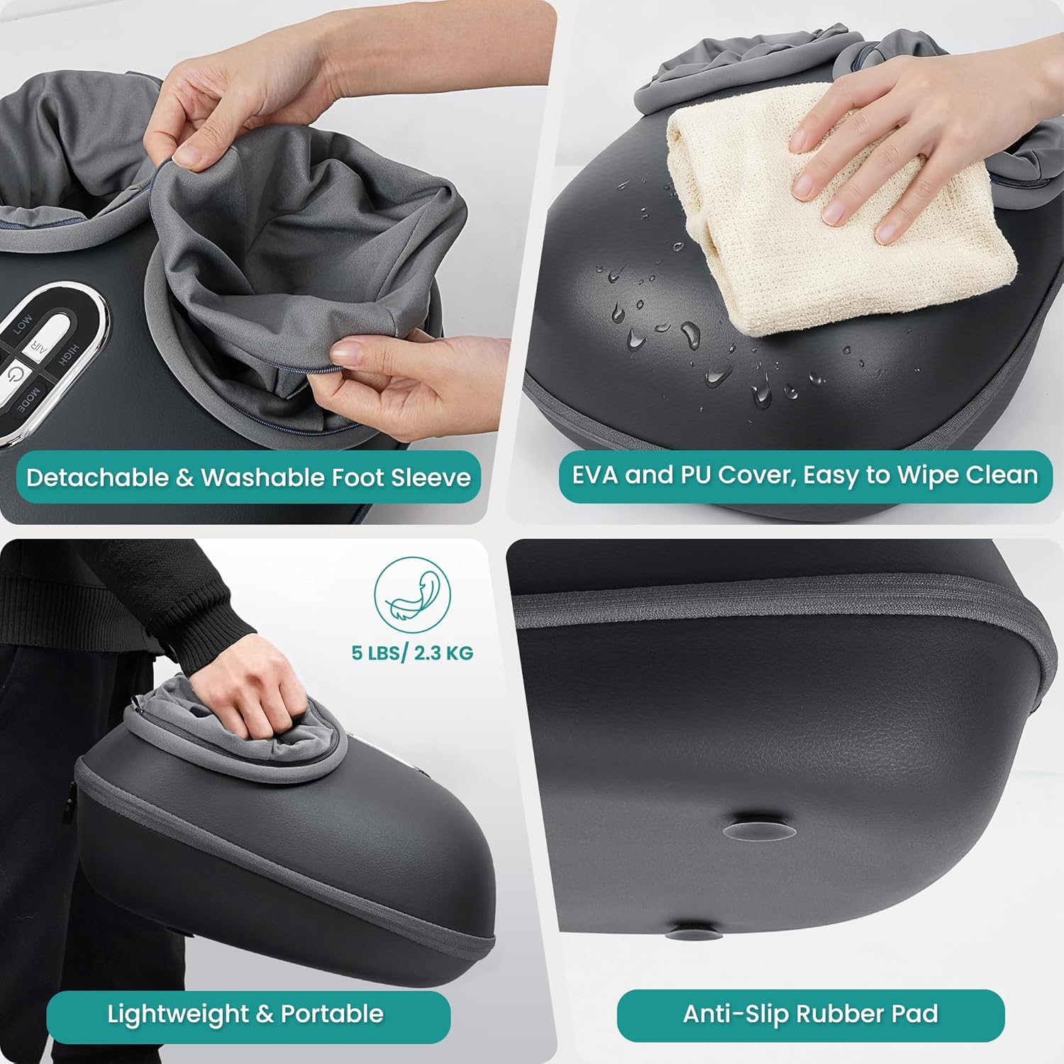 Foot Massager with Heat, FSA Eligible Deep Kneading Therapy Air Compression