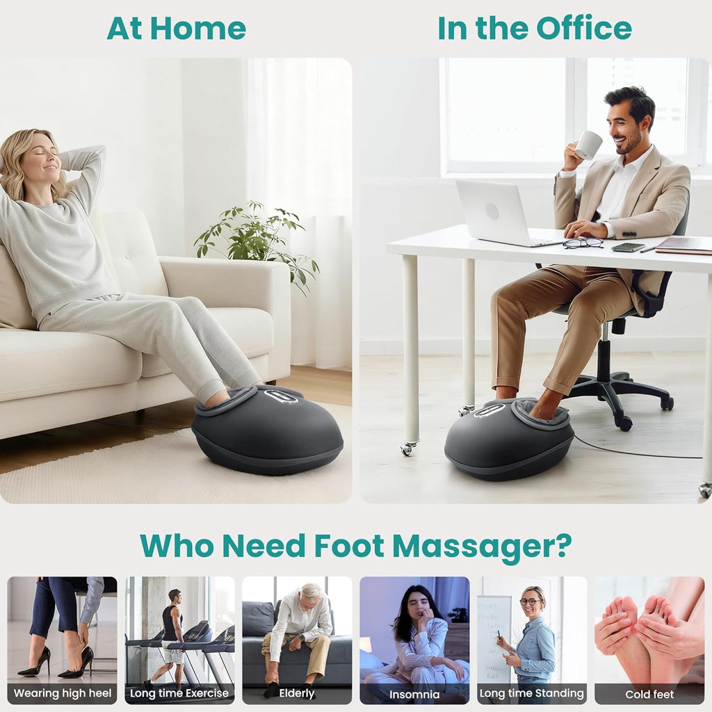 Foot Massager with Heat, FSA Eligible Deep Kneading Therapy Air Compression